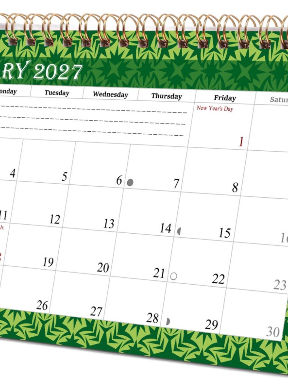 2027-12 Months Desk Calendar Desktop Planner with To-Do List & Notes 06